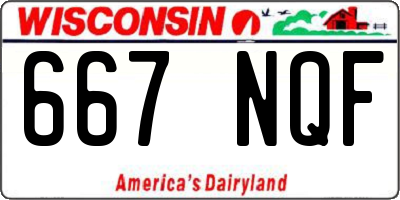WI license plate 667NQF