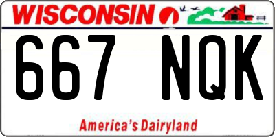 WI license plate 667NQK