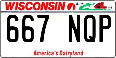 WI license plate 667NQP