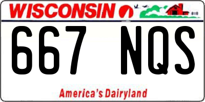 WI license plate 667NQS