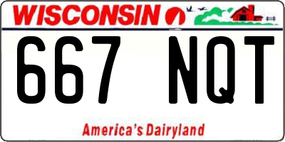 WI license plate 667NQT