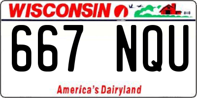 WI license plate 667NQU