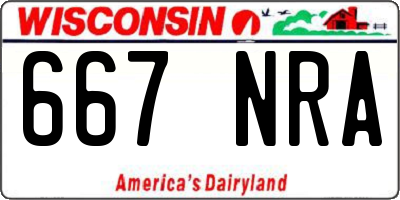 WI license plate 667NRA