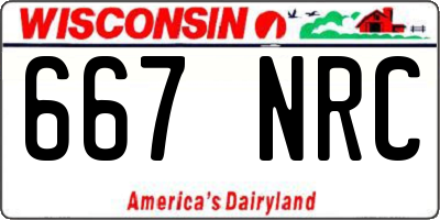 WI license plate 667NRC