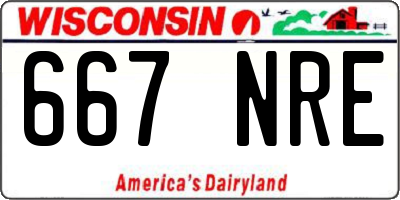 WI license plate 667NRE