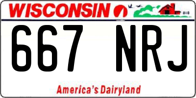WI license plate 667NRJ