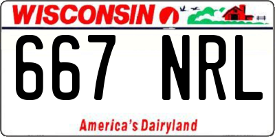 WI license plate 667NRL