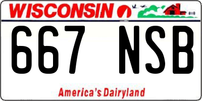 WI license plate 667NSB