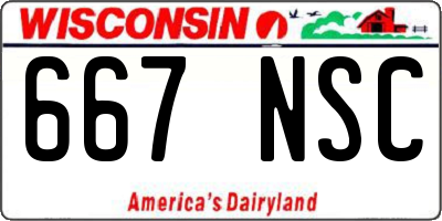WI license plate 667NSC