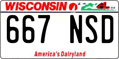 WI license plate 667NSD