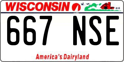 WI license plate 667NSE
