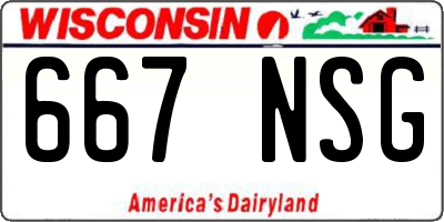 WI license plate 667NSG