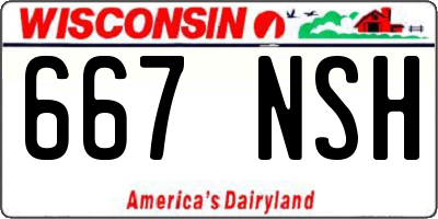 WI license plate 667NSH