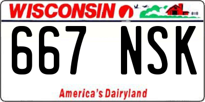 WI license plate 667NSK