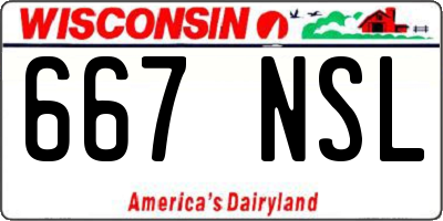 WI license plate 667NSL