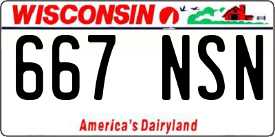 WI license plate 667NSN