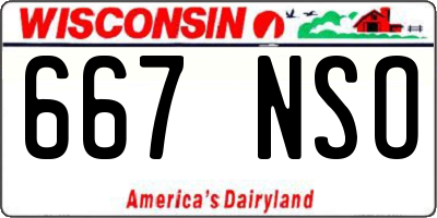 WI license plate 667NSO