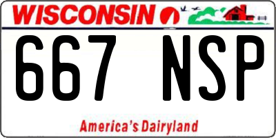 WI license plate 667NSP