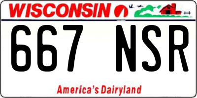 WI license plate 667NSR