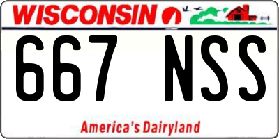 WI license plate 667NSS