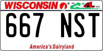 WI license plate 667NST