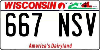 WI license plate 667NSV