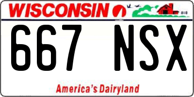 WI license plate 667NSX