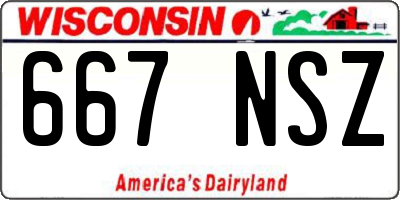 WI license plate 667NSZ