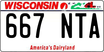 WI license plate 667NTA