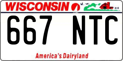 WI license plate 667NTC
