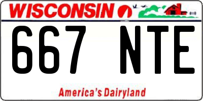WI license plate 667NTE