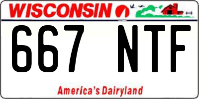 WI license plate 667NTF