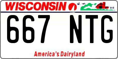 WI license plate 667NTG