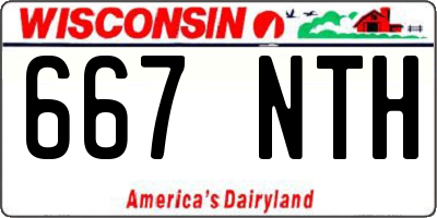 WI license plate 667NTH