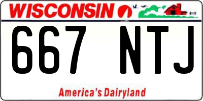WI license plate 667NTJ