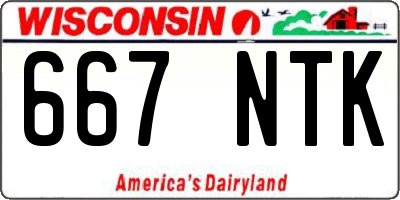 WI license plate 667NTK