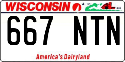 WI license plate 667NTN