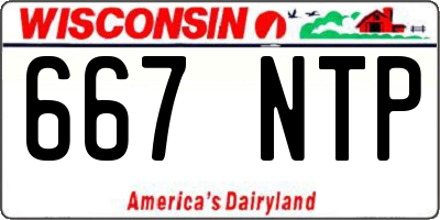 WI license plate 667NTP