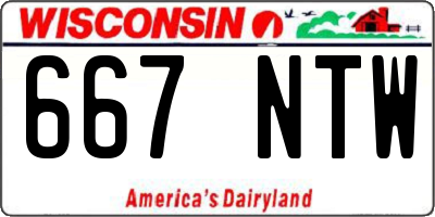 WI license plate 667NTW