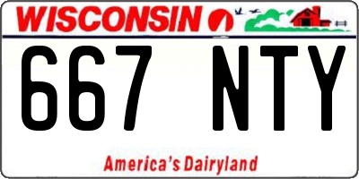 WI license plate 667NTY