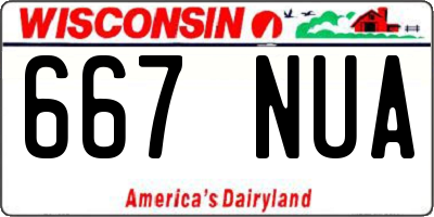 WI license plate 667NUA