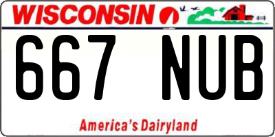 WI license plate 667NUB