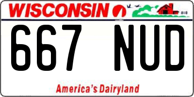WI license plate 667NUD