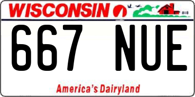 WI license plate 667NUE