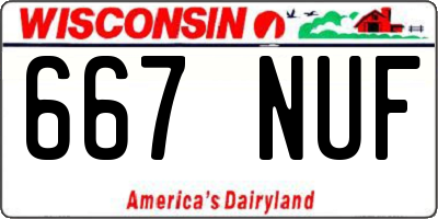 WI license plate 667NUF