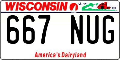 WI license plate 667NUG
