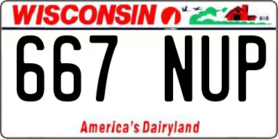WI license plate 667NUP