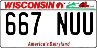 WI license plate 667NUU