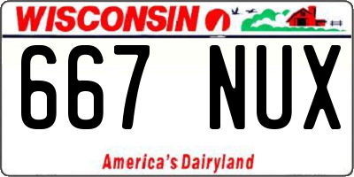 WI license plate 667NUX