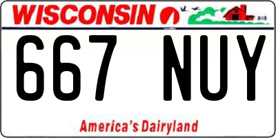 WI license plate 667NUY